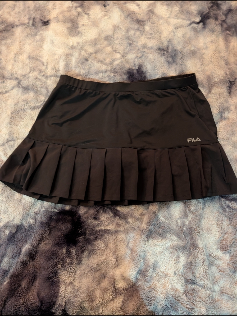 Fila Black Pleated Athletic Mini Skirt
